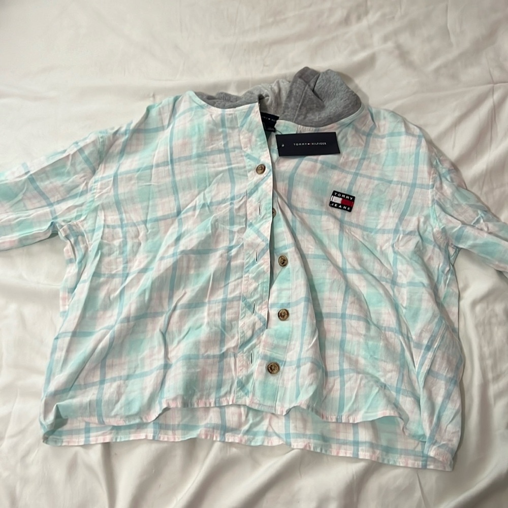 Tommy Hilfiger Flannel type hooded shirt